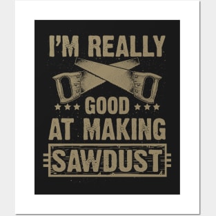 I'm Good at Making Sawdust (Woodworking) Posters and Art